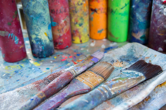 Paint supplies and brushes