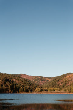 Mountain Lake with Blue Sky