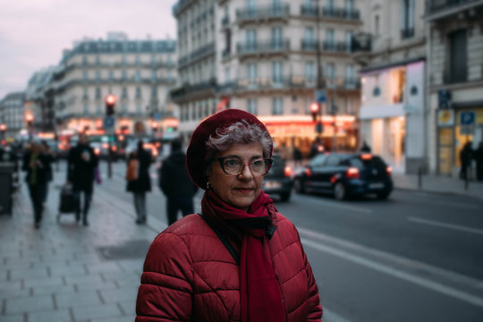 Beautiful senior woman in the city