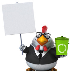 Fun chicken - 3D Illustration