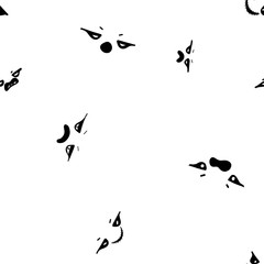 Obraz premium Hand drawing. Seamless abstract pattern of emotion black face devil isolated on white background. Can be use for fabric, print, paper, wrapping or web.