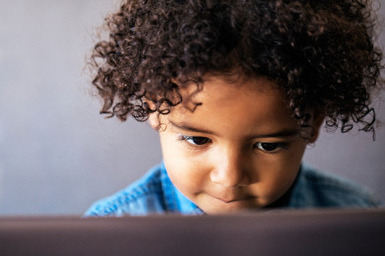 Portrait of beautiful  girl using laptop