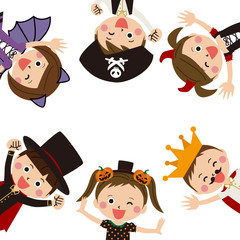 ポップなハロウィンの子供　円　背景なし