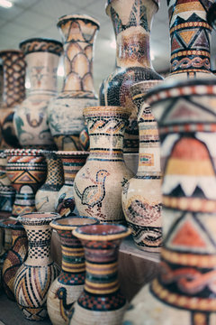 Mosaic pot souvenirs in Jordan