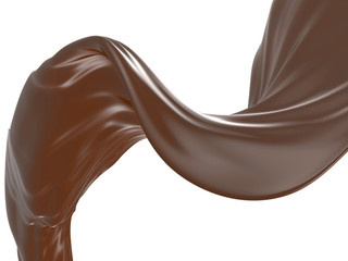 Shiny sweet chocolate liquid splash.