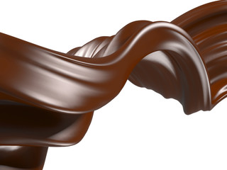 Shiny sweet chocolate liquid splash.