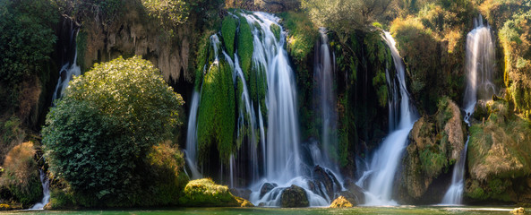 Panorama of Kravica waterfalls  . Bosnia and Herzegovina