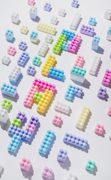 Playing blocks on white background