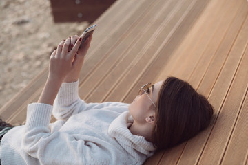 Woman Using A Smartphone Outdoor