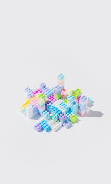 Playing blocks on white background