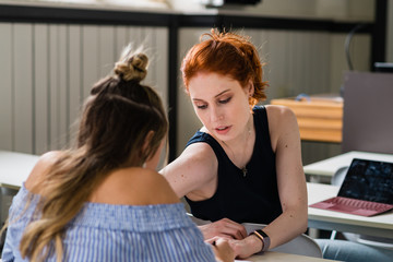 students working together in a classroom