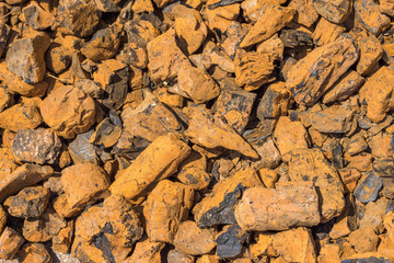 close up of a pile of stone