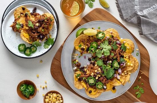 Vegan Pulled Mushroom Nachos Serving