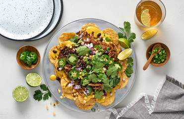Healthy Vegan Pulled Mushroom Nachos Ready to Eat