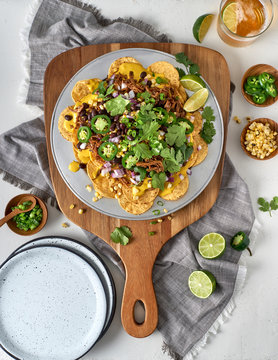 Vegan Pulled Mushroom Nachos for Gameday