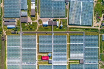 greenhouse complex photo from the height of the fragment