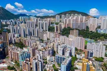 Top view of Hong Kong city