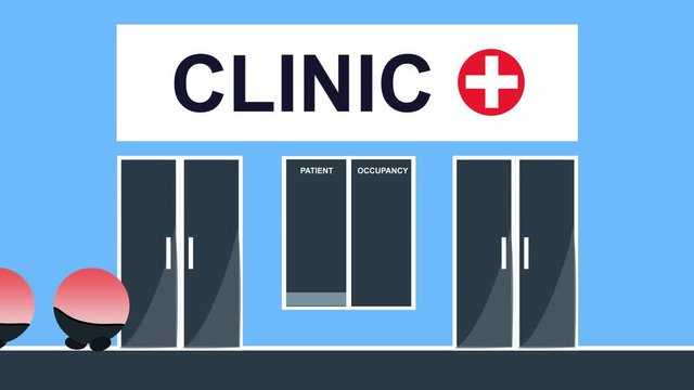Walk-in clinic animation. Clinic occupancy