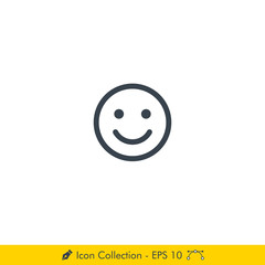 Emoticon Icon / Vector - In Line / Stroke Design