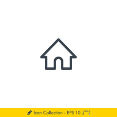Home Icon / Vector - In Line / Stroke Design