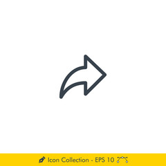 Share Icon / Vector - In Line / Stroke Design