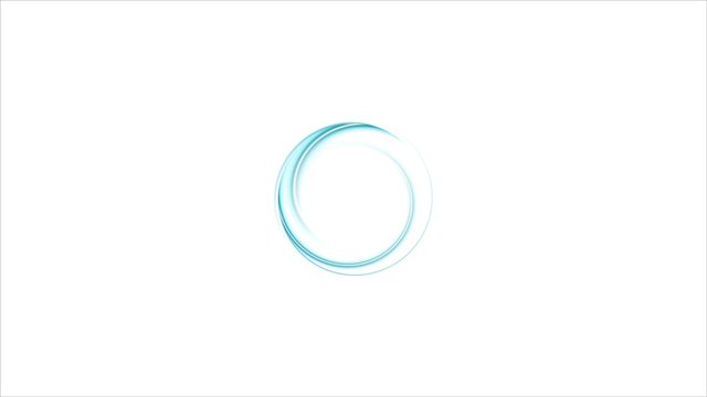 Bright blue smooth glowing abstract circular logo motion background. Video animation Ultra HD 4K 3840x2160