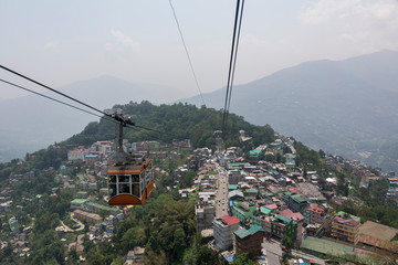 Cable car ropeway at Gangtok, Sikkim, India