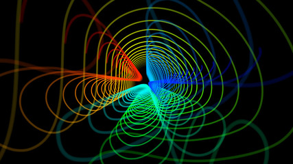 Abstract 3d rendering glowing lines background