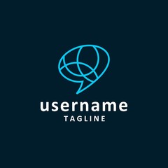 social or chat logo design inspiration . social logo template . colorful bubble logo design inspiration