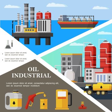 Flat Oil Industry Colorful Template