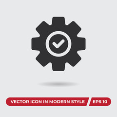 Gear vector icon in modern style for web site and mobile app