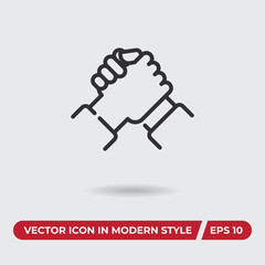 Handshake vector icon in modern style for web site and mobile app