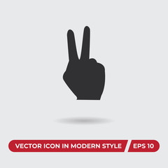 Two fingers vector icon in modern style for web site and mobile app