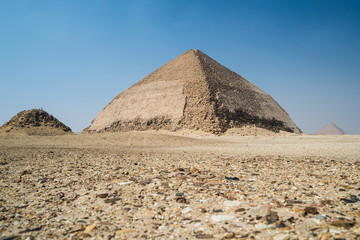 The Bent pyramid at Dahshur Necropolis, Al Marazeek - Dahshour, Al Giza Desert, Giza Governorate,...