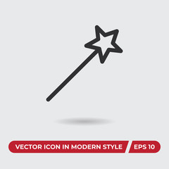 Magic wand vector icon in modern style for web site and mobile app