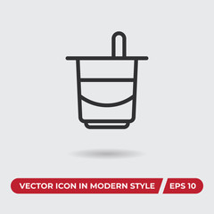 Yogurt vector icon in modern style for web site and mobile app