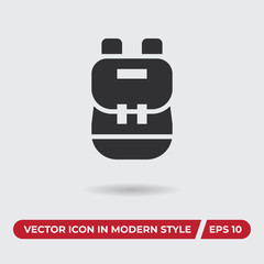 Backpack vector icon in modern style for web site and mobile app