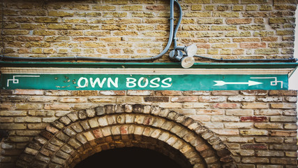 Street Sign Own Boss