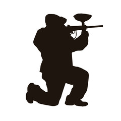 Paintball Player Silhouette