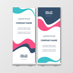 Modern Business Roll Up. Presentation template, brochure or flyer, vertical banner design, cover geometric background, modern publication layout, eps10