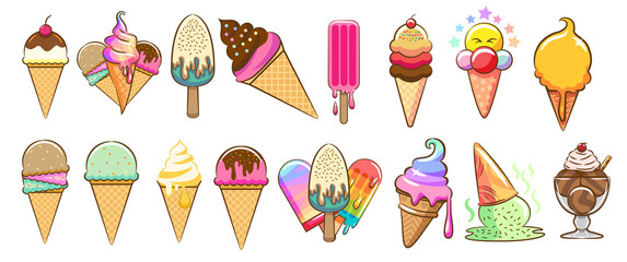 Fototapeta ice cream vector set clipart design obraz
