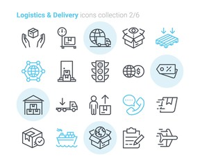 Logistics & Delivery vector icon outline stroke collection Vol.2/6