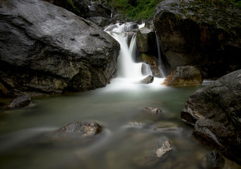 Waterfall on the way to Lachun, Sikkim, India