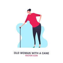 The old woman with a cane