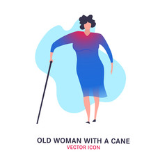 The old woman with a cane