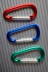 Carabiners close up