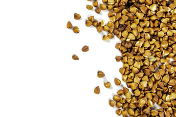 Buckwheat  isolated on a white background with negative space