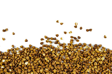 Buckwheat  isolated on a white background with negative space