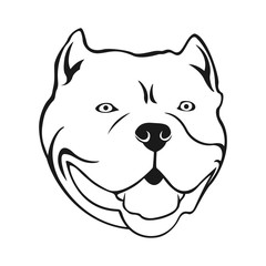 American bully emblem. Cartoon Bully's dog head. Trendy illustration for print, cards, poster.