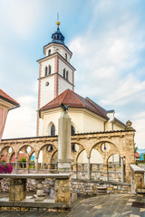 View at the Church of Holy Trinity in Town Kranj - Slovenia